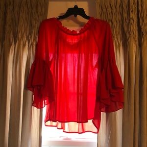 GORGEOUS orange blouse.